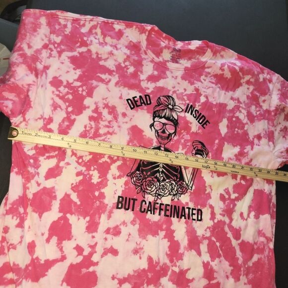 New Dead Inside But Caffeinated Tie Dye T-Shirt 2XL - Picture 3 of 7